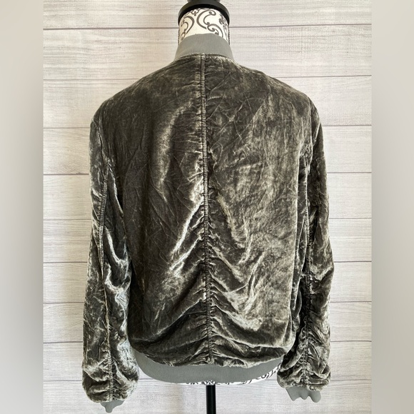 Free People | Women’s Ruched Velvet Bomber Jacket - Picture 5 of 8